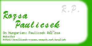 rozsa paulicsek business card